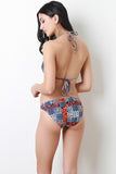 Chain Trim Patch Print Monokini